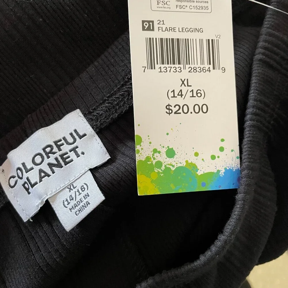 Colorful Planet - Black Flare Legging - NWT - Girls XL(14/16) - Picture 4 of 5